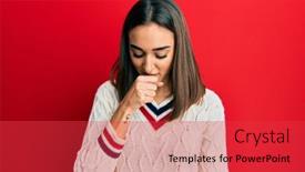  Presentation with student health - PPT layouts enhanced with young-brunette-girl-wearing-casual background and a red colored foreground