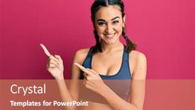  Presentation with sportswear - Theme with young-brunette-girl-wearing-sportswear background and a coral colored foreground