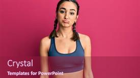  Presentation with sad girl - Amazing PPT layouts having young-brunette-girl-wearing-sportswear backdrop and a violet colored foreground