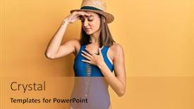  Presentation with flu virus - Amazing slide deck having young-brunette-girl-wearing-swimsuit backdrop and a gold colored foreground