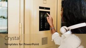  Presentation with indian woman - Presentation featuring young-brunette-indian-woman background and a coral colored foreground