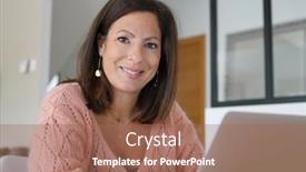  Presentation with working - Colorful slides enhanced with young-brunette-latin-woman-working backdrop and a coral colored foreground