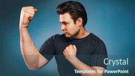  Presentation with cartoon - PPT layouts featuring young-brunette-man-fighter background and a  colored foreground