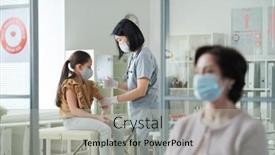  Presentation with mask nurse - Theme consisting of young-brunette-nurse-in-uniform background and a light gray colored foreground