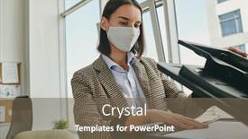  Presentation with xerox - Presentation having young-brunette-secretary-in-formalwear background and a tawny brown colored foreground