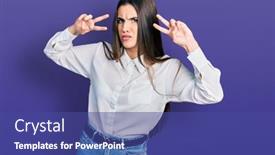  Presentation with peace - Theme having young-brunette-teenager-doing-peace background and a ocean colored foreground