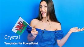  Presentation with achievement - Presentation consisting of young-brunette-teenager-holding-wales background and a teal colored foreground