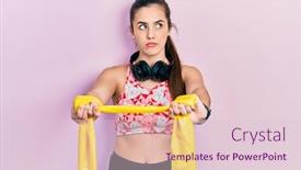  Presentation with resistance - Slide set consisting of young-brunette-teenager-training-arm background and a lemonade colored foreground