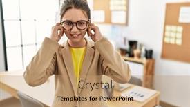  Presentation with music business - PPT layouts enhanced with young-brunette-teenager-wearing-business background and a coral colored foreground