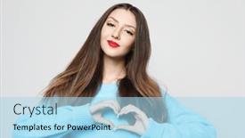  Presentation with true love - Slides having young-brunette-woman-confesses and a light blue colored foreground