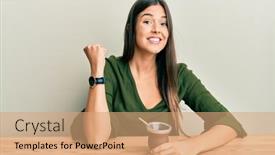  Presentation with infusion - Amazing presentation theme having young-brunette-woman-drinking-mate backdrop and a coral colored foreground