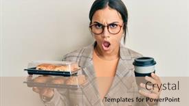  Presentation with south korean - Beautiful slides featuring young-brunette-woman-holding-5000 backdrop and a coral colored foreground