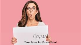  Presentation with blank - PPT layouts featuring young-brunette-woman-holding-blank background and a lemonade colored foreground