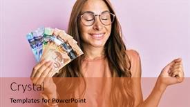  Presentation with canadian - Theme with young-brunette-woman-holding-canadian background and a red colored foreground