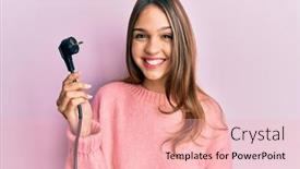  Presentation with electric - Colorful slide set enhanced with young-brunette-woman-holding-electric backdrop and a lemonade colored foreground