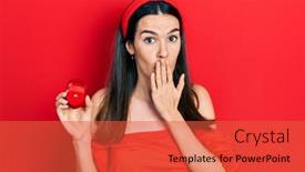  Presentation with engagement - PPT layouts featuring young-brunette-woman-holding-engagement background and a red colored foreground