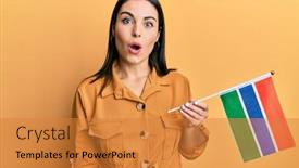  Presentation with mouth - Slide set featuring young-brunette-woman-holding-gambia background and a gold colored foreground