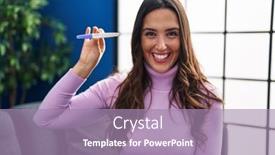  Presentation with pregnancy - Presentation theme featuring young-brunette-woman-holding-pregnancy background and a coral colored foreground