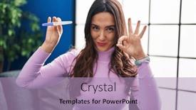  Presentation with pregnancy - Slide set consisting of young-brunette-woman-holding-pregnancy background and a  colored foreground