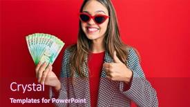 Presentation with russian - Slide set featuring young-brunette-woman-holding-russian background and a crimson colored foreground