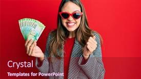 Presentation with russian - PPT layouts with young-brunette-woman-holding-russian background and a wine colored foreground