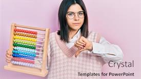  Presentation with traditional - Presentation theme having young-brunette-woman-holding-traditional background and a lemonade colored foreground