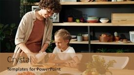  Presentation with youthful - PPT theme having young-brunette-woman-pouring-fresh background and a coral colored foreground