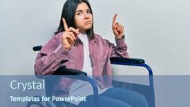  Presentation with sad woman - Theme with young-brunette-woman-sitting background and a  colored foreground