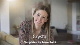  Presentation with house - PPT theme featuring young-brunette-woman-smiling-casual background and a dark gray colored foreground