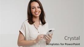  Presentation with young - Amazing presentation having young-brunette-woman-smiling and a  colored foreground