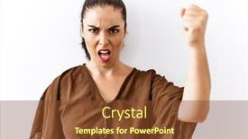  Presentation with anger - Theme having young-brunette-woman-standing-over background and a  colored foreground