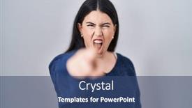  Presentation with angry - Theme with young-brunette-woman-standing-over background and a ocean colored foreground