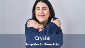  Presentation with self care - Slides enhanced with young-brunette-woman-standing-over background and a ocean colored foreground