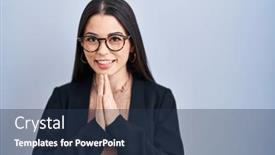  Presentation with forgiveness - Presentation theme enhanced with young-brunette-woman-standing-over background and a tawny brown colored foreground