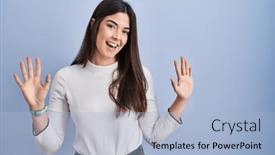  Presentation with number - Presentation theme featuring young-brunette-woman-standing-over and a light blue colored foreground