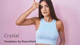  Presentation with acne woman - Presentation featuring young-brunette-woman-standing-over background and a lemonade colored foreground