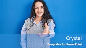  Presentation with blue handshake - 