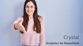  Presentation with blue handshake - 