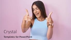  Presentation with energy - Theme enhanced with young-brunette-woman-standing-over and a lemonade colored foreground