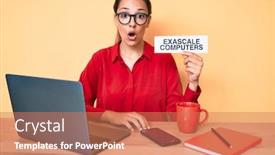  Presentation with computers - Presentation consisting of young-brunette-woman-using-laptop background and a coral colored foreground