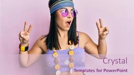  Presentation with bohemian - Slide set enhanced with young-brunette-woman-wearing-bohemian background and a lemonade colored foreground