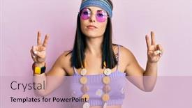  Presentation with bohemian - Amazing PPT theme having young-brunette-woman-wearing-bohemian backdrop and a soft green colored foreground