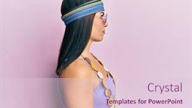  Presentation with hippie - Slide set featuring young-brunette-woman-wearing-bohemian background and a lemonade colored foreground