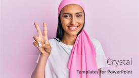  Presentation with breast cancer - Cool new PPT theme with young-brunette-woman-wearing-breast backdrop and a lemonade colored foreground