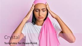  Presentation with breast cancer - PPT layouts consisting of young-brunette-woman-wearing-breast background and a lemonade colored foreground