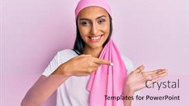  Presentation with breast cancer - Beautiful theme featuring young-brunette-woman-wearing-breast backdrop and a lemonade colored foreground
