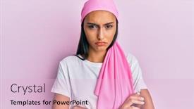  Presentation with breast cancer - PPT layouts having young-brunette-woman-wearing-breast background and a lemonade colored foreground