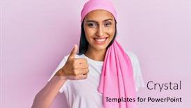 Presentation with breast cancer - Cool new slides with young-brunette-woman-wearing-breast backdrop and a lemonade colored foreground