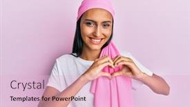  Presentation with romantic love - Presentation theme featuring young-brunette-woman-wearing-breast background and a lemonade colored foreground