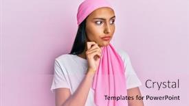  Presentation with breast cancer - Amazing slide set having young-brunette-woman-wearing-breast backdrop and a lemonade colored foreground